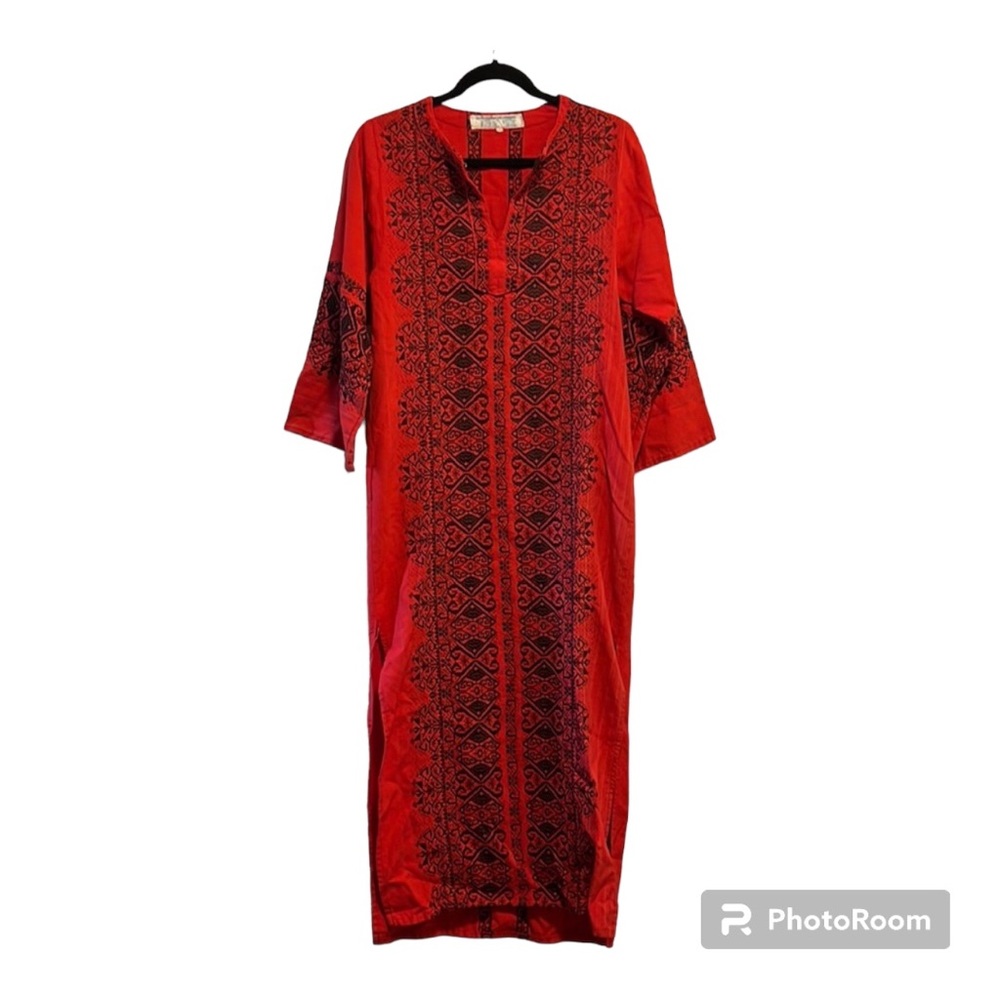 VINTAGE/RARE | Red & Black Long Sleeve Dress | Alex Condarinis | Made in Greece